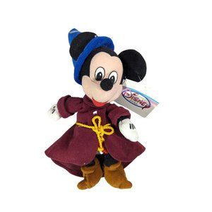 Vintage Disney Fantasia Sorcerer Mickey Mouse Bean Bag Plush 11-inch Tags